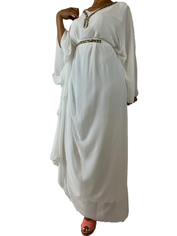 Abaya robe femme blanc