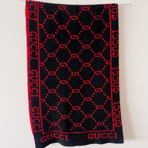Echarpe Gucci noire et rouge