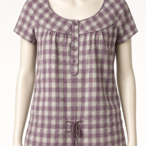 Chemise à carreaux mauve taille 40 en bon état