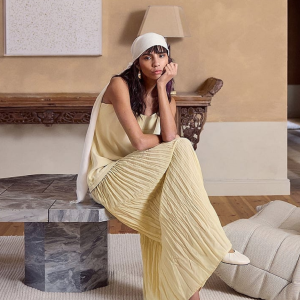 NA-KD Robe longue Jaune Pâle (Neuve)
